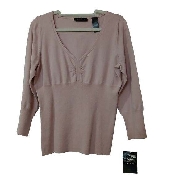 Axcess Tops - Axcess Women's Pink Maueve V-Neck Lightweight Pullover Sweater Size Medium NEW